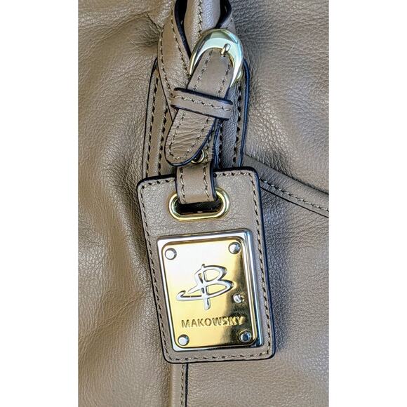 NEW B. Makowsky Tan Nolita LARGE Luxury Leather Classics Shopper Purse Handbag - Picture 5 of 11